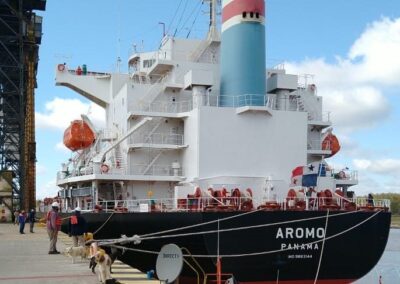 Bajante del río Paraná: barco tuvo que cargar 1500 toneladas menos de trigo para poder salir del puerto