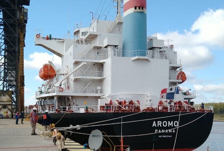 Bajante del río Paraná: barco tuvo que cargar 1500 toneladas menos de trigo para poder salir del puerto