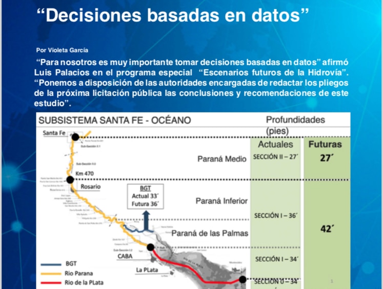 Programa especial Escenarios Futuros de la Hidrovía, presentación de Luis Palacios «Decisiones basadas en datos»