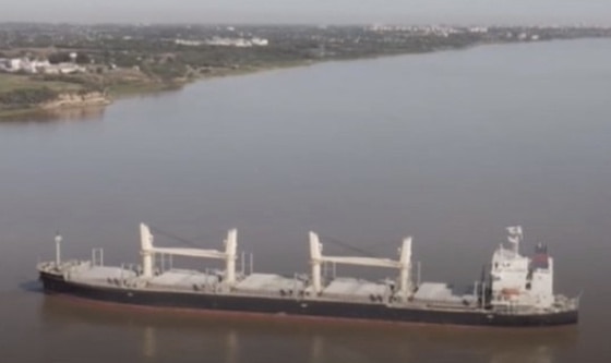 Un buque con 25 mil toneladas de harina de soja quedó varado en el río Paraná