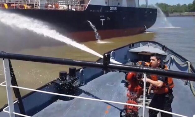 Prefectura participa en simulacro de incendio