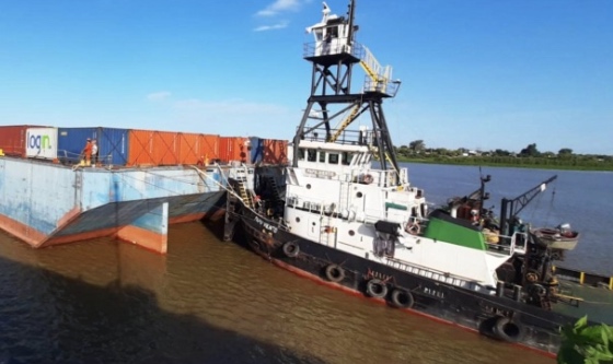 El Puerto La Plata recibió desde Santa Fe la primera barcaza