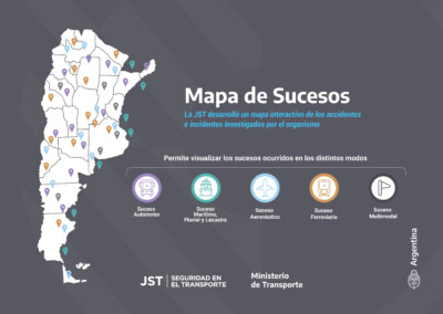 La Junta de Seguridad en el Transporte diseñó el primer mapa interactivo de accidentes e incidentes de iberoamérica