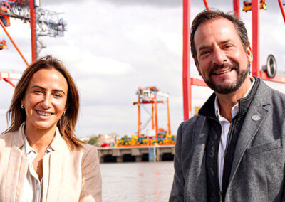 Carla Monrabal y Ariel Sujarchuk recorrieron el puerto de Dock Sud