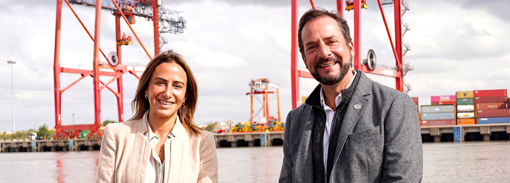 Carla Monrabal y Ariel Sujarchuk recorrieron el puerto de Dock Sud