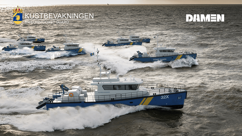 Damen Shipyards construye siete patrulleras de fibra de carbono para la Guardia Costera sueca