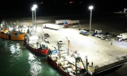 El puerto de Rawson tiene capacidad para recibir barcos de la flota roja.