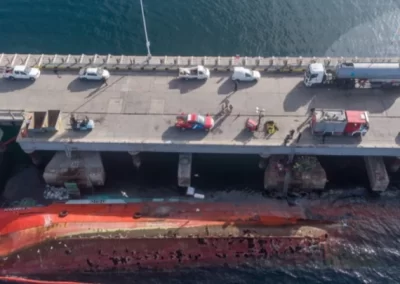 Más problemas con el barco hundido en el muelle Storni