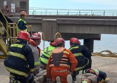 Prefectura participó de un simulacro en el puerto de San Lorenzo