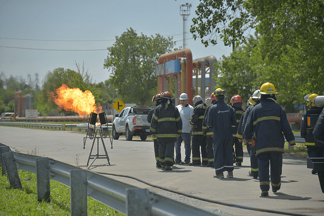 Simulacro de accidente vial en el puerto Dock Sud