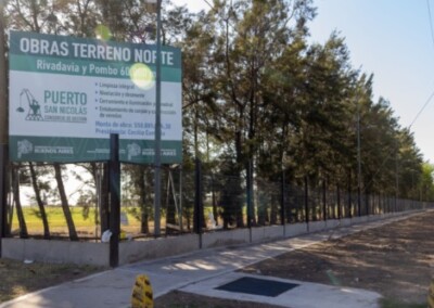 El Puerto de San Nicolás concluyó la obra de remodelación y entubamiento de desagües pluviales frente al barrio Los Fresnos.