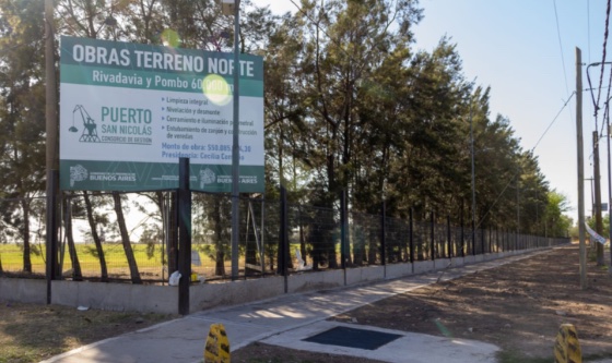 El Puerto de San Nicolás concluyó la obra de remodelación y entubamiento de desagües pluviales frente al barrio Los Fresnos.