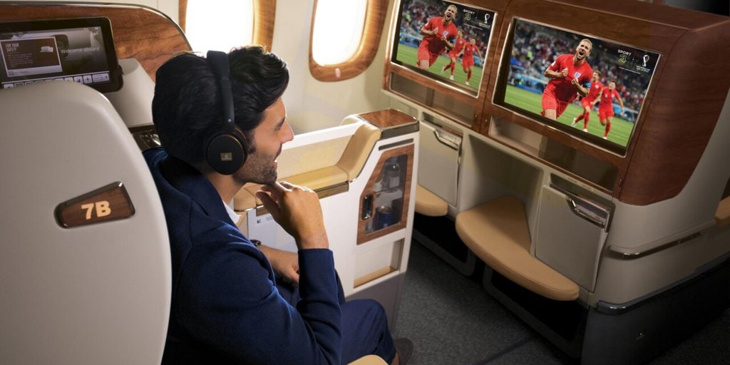 Cómo pueden verse los partidos del mundial a bordo de un avión