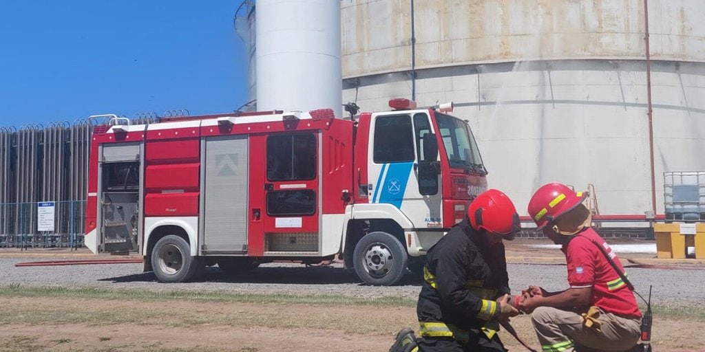 Simulacro de incendio en el Puerto de San Lorenzo