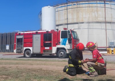 Simulacro de incendio en el Puerto de San Lorenzo