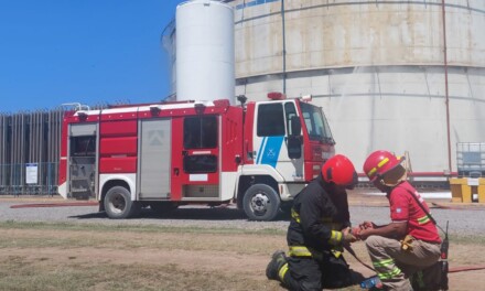 Simulacro de incendio en el Puerto de San Lorenzo