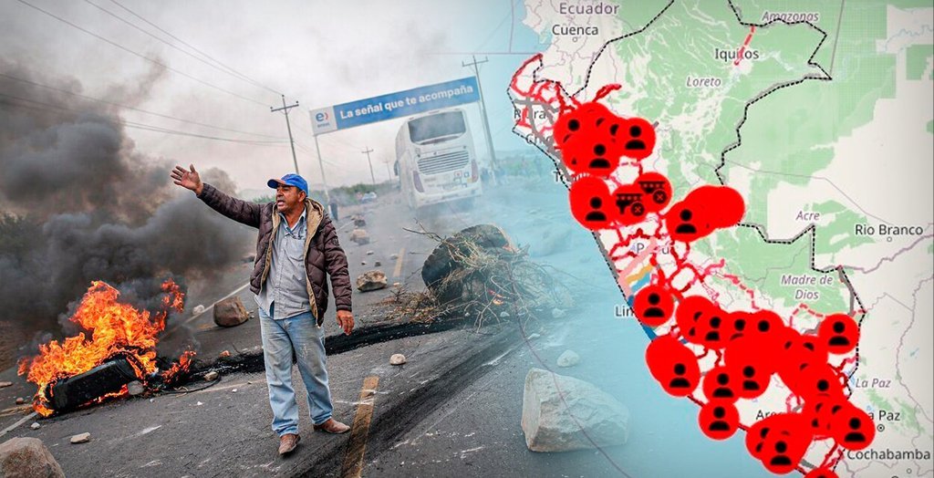 Mas de 2500 camiones con carga boliviana están detenidos en rutas peruanas bloqueadas