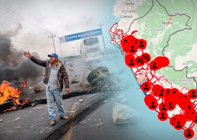 Mas de 2500 camiones con carga boliviana están detenidos en rutas peruanas bloqueadas