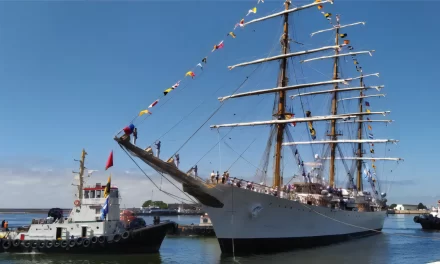 La fragata Libertad  llegó al puerto de Mar del Plata
