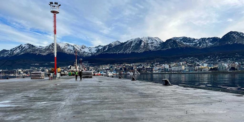 Avanzan las obras de ampliación en el puerto de Ushuaia