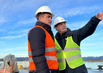 Patricio Hogan visita las obras portuarias en Tierra del Fuego