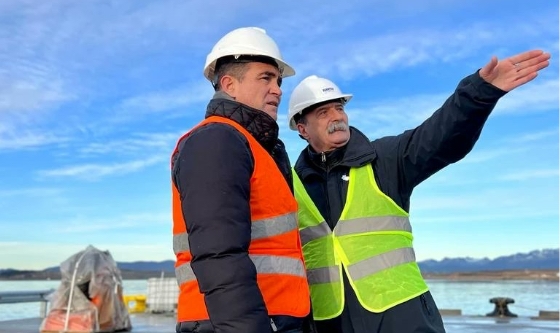 Patricio Hogan visita las obras portuarias en Tierra del Fuego