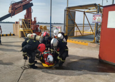 Prefectura participó de un simulacro de incendio en Santa Fe