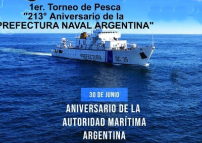 Prefectura celebra su aniversario con un torneo de pesca en Puerto Quequén