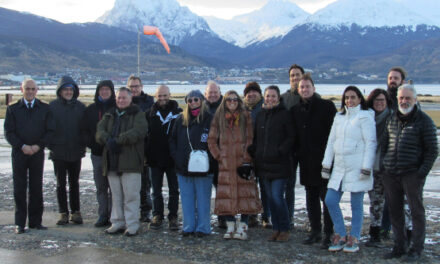 Funcionarios del Inidep y BID visitaron los terrenos donde se construirá el pañol logístico para los buques, en Ushuaia