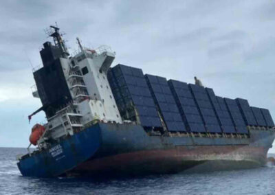 Se hunde un barco porta contenedores en el puerto taiwanés de Kaohsiung