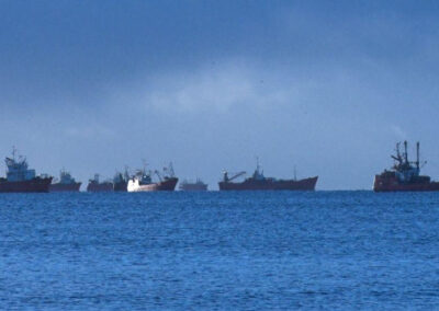 Puerto Madryn: Más de 50 barcos encuentran refugio en el Golfo Nuevo ante el alerta meteorológico por fuertes vientos