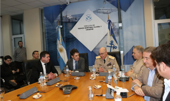 Visita de la Comisión de Intereses Marítimos, Fluviales, Pesqueros y Portuarios a la Prefectura Naval Argentina