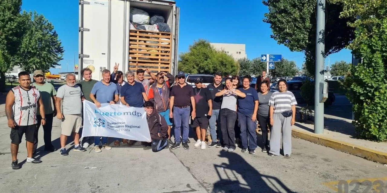 Puertos unidos por la solidaridad: Mar del Plata envía más de 100 toneladas de ayuda humanitaria a Bahía Blanca