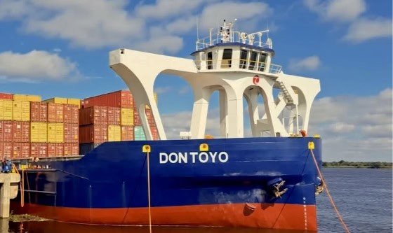Zarpó el Don Toyo, el mayor buque portacontenedores de bandera paraguaya
