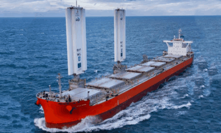 Tecnología eólica en la ruta exportadora: el Pyxis Ocean cargó trigo con destino Asia