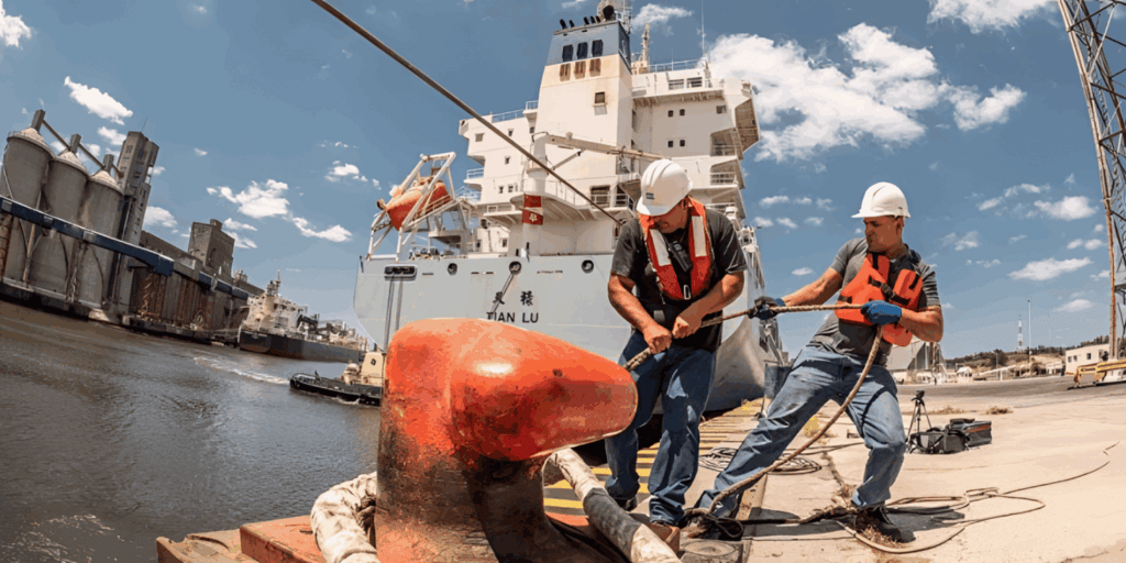 Puerto Quequén establece la obligatoriedad de serenos para buques en muelle