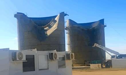 Temporal de viento en Punta Colorada daña obras de VMOS: dos tanques afectados y reparaciones en marcha