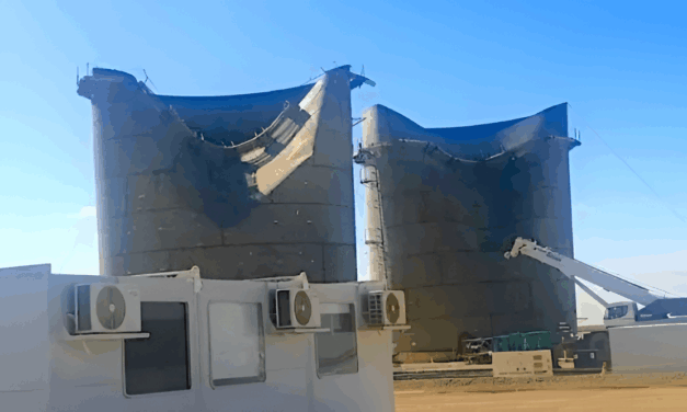 Temporal de viento en Punta Colorada daña obras de VMOS: dos tanques afectados y reparaciones en marcha