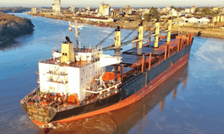 El Orient Glory llegó a Concepción del Uruguay para cargar madera entrerriana