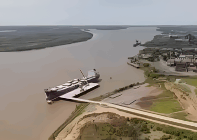 El transporte fluvial en la Zona Franca Santafesina pasó de cero a casi 188.000 toneladas en un año