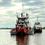 Así funciona la draga DRM-5 en el río Paraguay