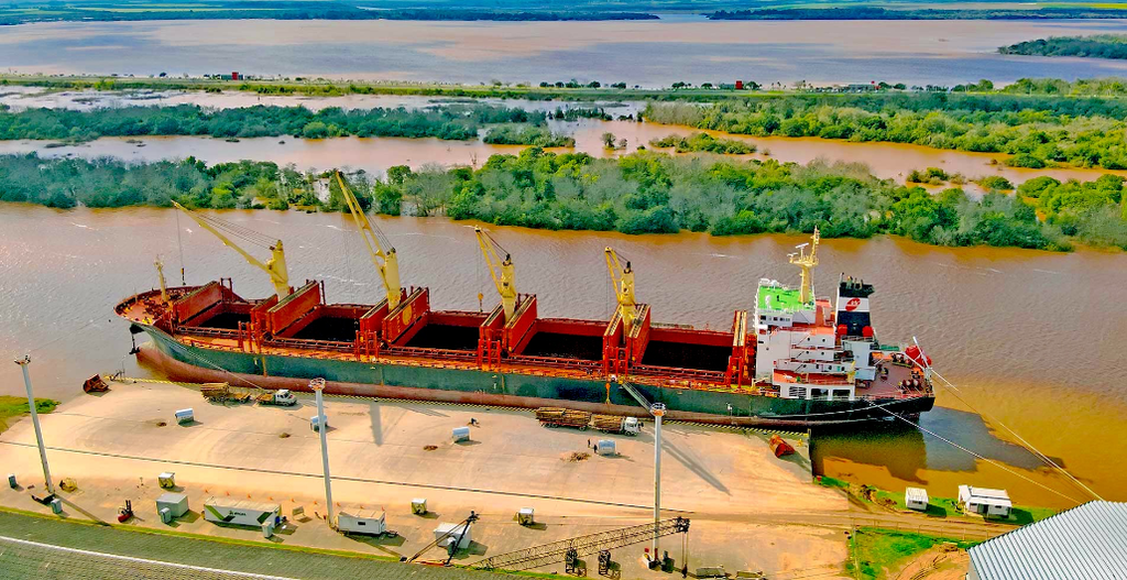 Puerto Concepción del Uruguay exporta madera a India y se prepara para embarcar harina de soja a Dinamarca