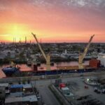 Dock Sud despidió una plataforma petrolera rumbo a Nigeria a bordo del BBC Tallinn