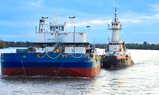 La barcaza Gabrielle se dirige hacia el Golfo San Matías para sumarse a nuevas operaciones offshore