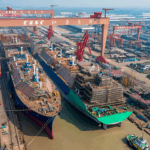 Industria naval: portacontenedores y supertanqueros saturan los astilleros chinos hasta 2030